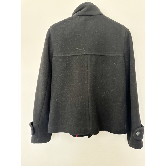 Banana Republic Wool Duffle Toggle Button Coat Black M - Picture 3 of 7